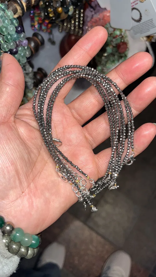 Grey_Pyrite_Sparkling_Beaded_Anklets_Grey_And_Silver_For_Unisex