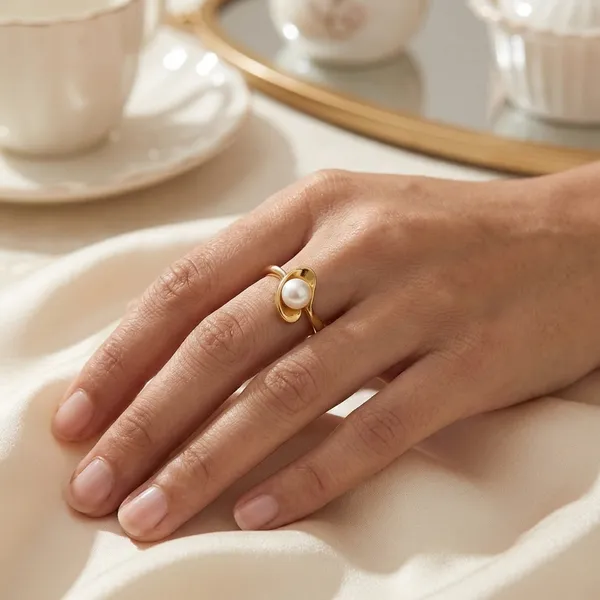 Elegant_Gold_Toned_Pearl_Ring_With_Contemporary_Wave_Design