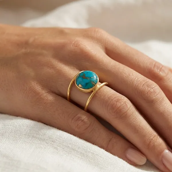 Adjustable_Gold_Tone_Turquoise_Stone_Ring