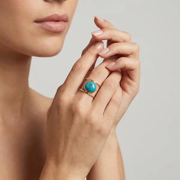 Adjustable_Gold_Tone_Turquoise_Stone_Ring