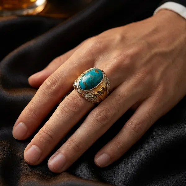 Turquoise_Gemstone_Statement_Ring_With_Ornate_Gold_Toned_Setting