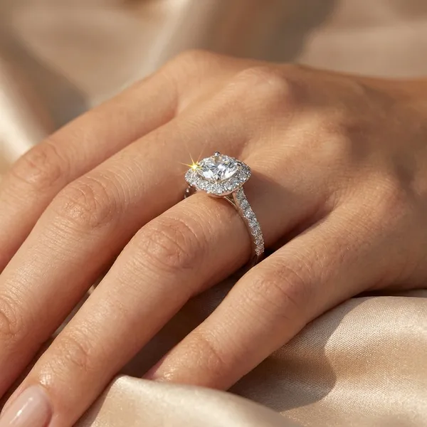 Cushion_Cut_Diamond_Halo_Engagement_Ring_With_Pave_Band