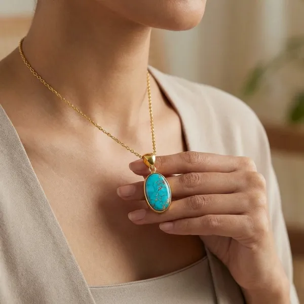 Natural_Turquoise_Stone_Pendant_With_Gold_Toned_Setting