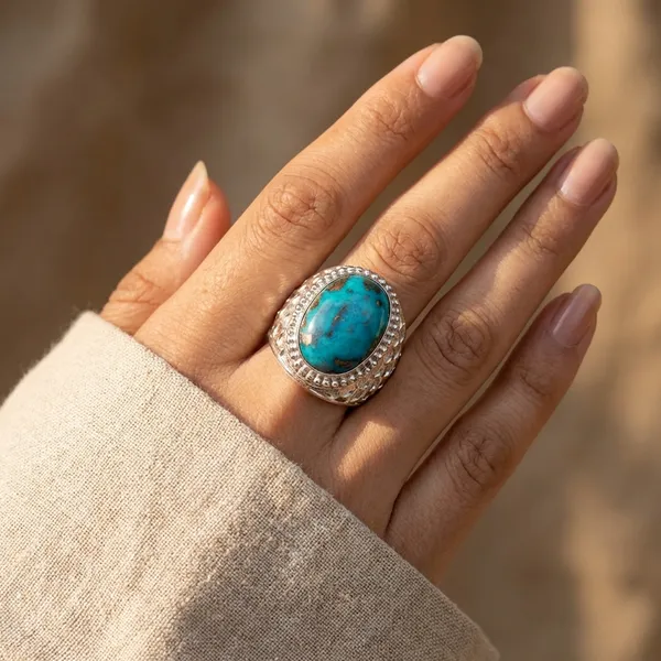 Turquoise_Gemstone_Statement_Ring_With_Textured_Silver_Band