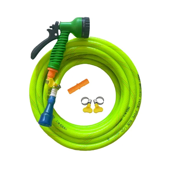 0.5_inch_Heavy_Duty_3_Layered_Braided_PVC_Garden_Hose_Pipe_with_7_Mode_Spray_Gun,_Tap_Adapter_&_3_Clamps,_Water_Pipe_for_Garden,_Car_Washing,_Garden_Pipe_for_Home_(32.8_feet,_Green)