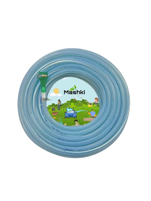 PVC_Braided_Garden_Hose_Pipe_with_Tap_Connector_&_Key_Clamps_|_Heavy_Duty_Flexible_Water_Pipe_for_Gardening,_Car_Wash,_Floor_Cleaning_&_More