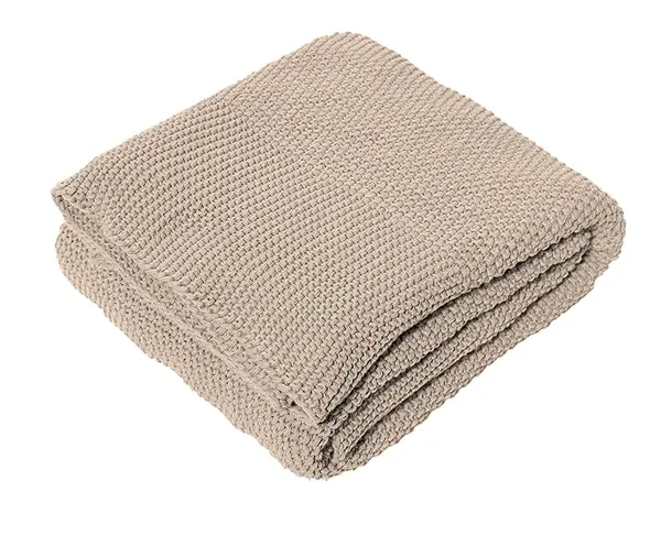 RAMDA_Knitted_Cotton_Throw_Blanket_–_Multipurpose_Lightweight,_Breathable_&_Cozy_Throws_for_Sofa_or_Bed_(Cotton)_(50x60_Inches)_(Beige)