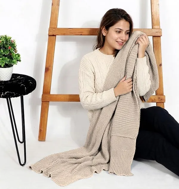 RAMDA_Knitted_Cotton_Throw_Blanket_–_Multipurpose_Lightweight,_Breathable_&_Cozy_Throws_for_Sofa_or_Bed_(Cotton)_(50x60_Inches)_(Beige)