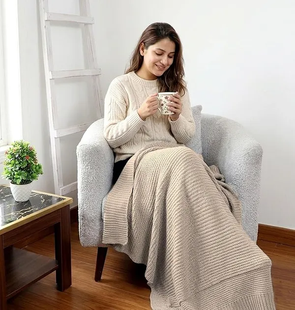 RAMDA_Knitted_Cotton_Throw_Blanket_–_Multipurpose_Lightweight,_Breathable_&_Cozy_Throws_for_Sofa_or_Bed_(Cotton)_(50x60_Inches)_(Beige)