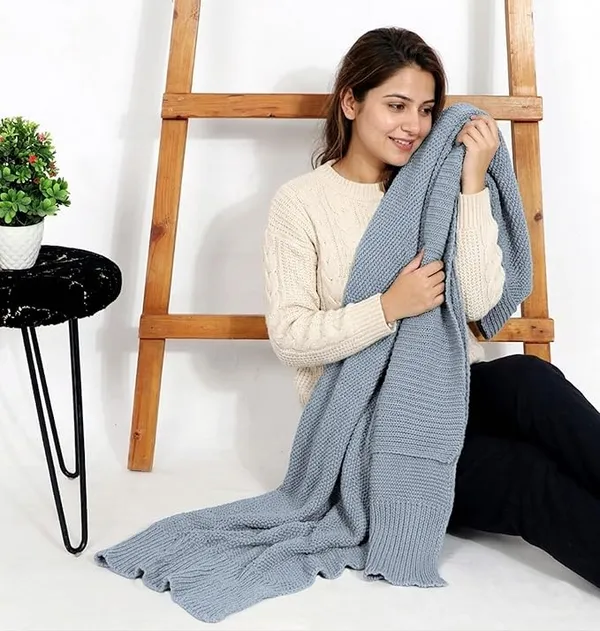 RAMDA_Knitted_Cotton_Throw_Blanket_–_Multipurpose_Lightweight,_Breathable_&_Cozy_Throws_for_Sofa_or_Bed_(Cotton)_(50x60_Inches)_(Grey)