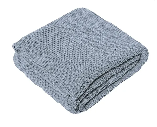 RAMDA_Knitted_Cotton_Throw_Blanket_–_Multipurpose_Lightweight,_Breathable_&_Cozy_Throws_for_Sofa_or_Bed_(Cotton)_(50x60_Inches)_(Grey)
