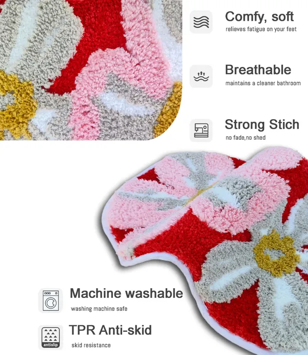 Pink_Microfiber_Self_Design_Rectangular_Mat_For_Door_And_Floor