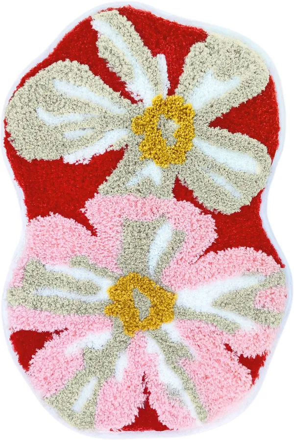 Pink_Microfiber_Self_Design_Rectangular_Mat_For_Door_And_Floor