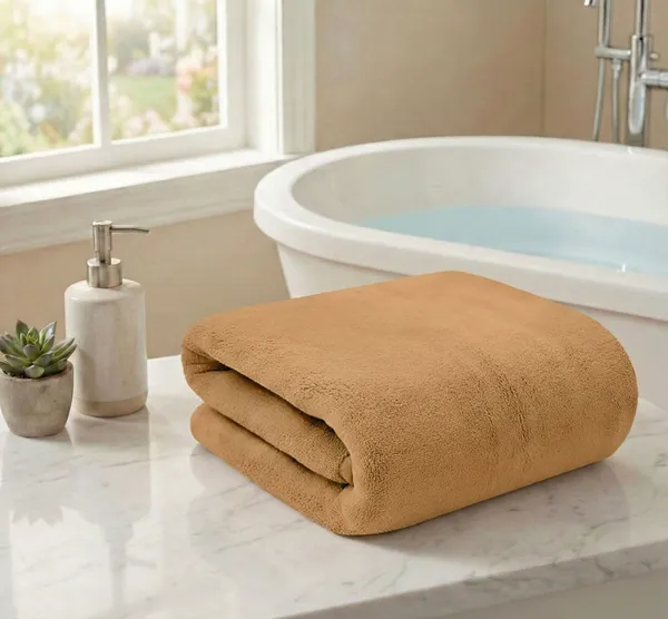 Beige_Microfiber_Plain__Towel_For_Women_And_Men