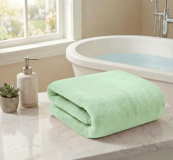 Green_Microfiber_Plain__Towel_For_Women_And_Men