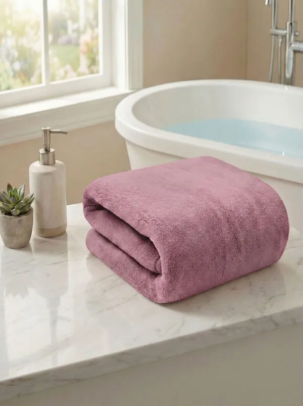 Pink_Microfiber_Plain__Towel_For_Women_And_Men