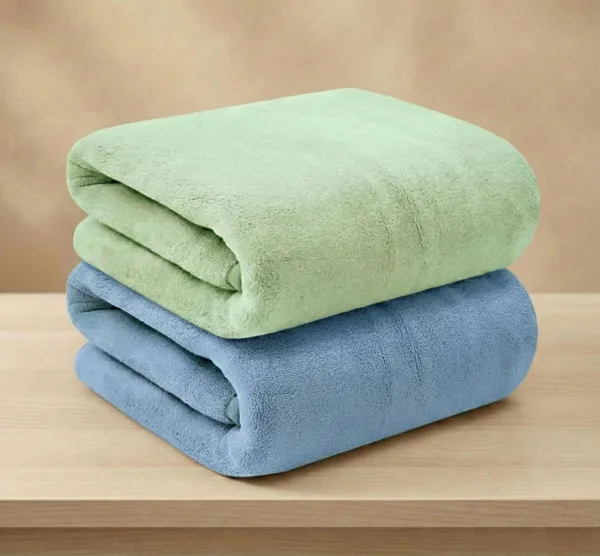 Pack_Of_2_Green_And_Blue_Microfiber_Plain__Towel_Set_For_Women_And_Men