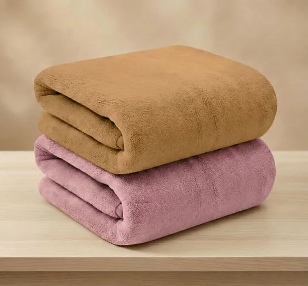 Pack_Of_2_Pink_And_Brown_Microfiber_Plain__Towel_Set_For_Women_And_Men
