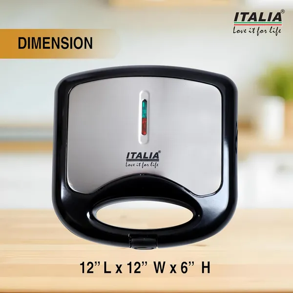 ITALIA_Premium_750W_Electric_Sandwich_Maker_|_Non-Stick_2-Slice_Triangle_Toaster_|_Compact_Breakfast_Press_with_Cool_Touch_Handle,_Indicator_Lights_&_Lock_|_Vertical_Storage_|_1-Year_Warranty