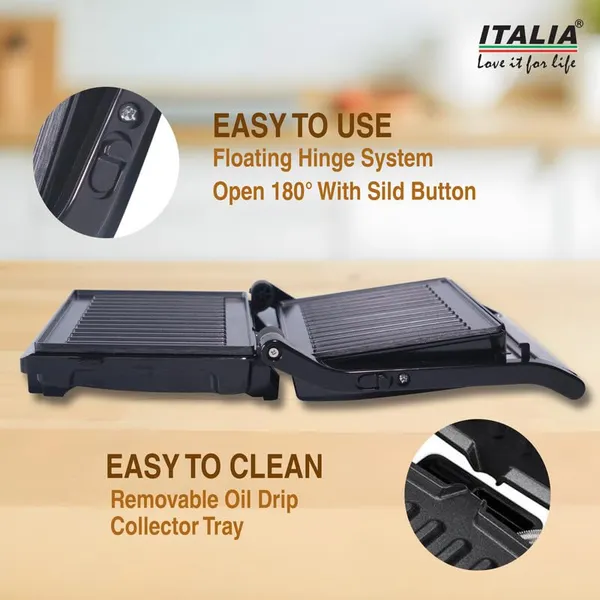 ITALIA_750W_Grill_&_Panini_Press_|_Non-Stick_Sandwich_Maker_with_Open_Grill_&_Removable_Drip_Tray