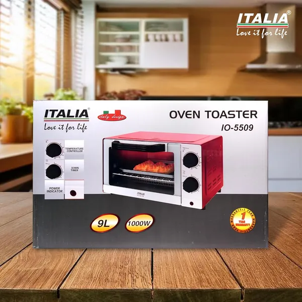 ITALIA_9_Litre_1000W_Oven_Toaster_Griller_(OTG)_|_Compact_Oven_for_Baking,_Grilling_&_Toasting_|_Adjustable_Temperature_Control_&_30-Min_Timer