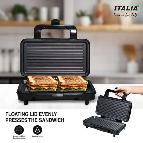 ITALIA_900W_Jumbo_Grill_&_Panini_Press_|_Non-Stick_Sandwich_Maker_with_Floating_Hinge_&_Shockproof_Body