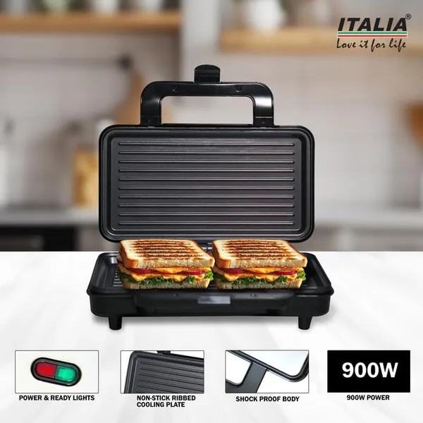 ITALIA_900W_Jumbo_Grill_&_Panini_Press_|_Non-Stick_Sandwich_Maker_with_Floating_Hinge_&_Shockproof_Body
