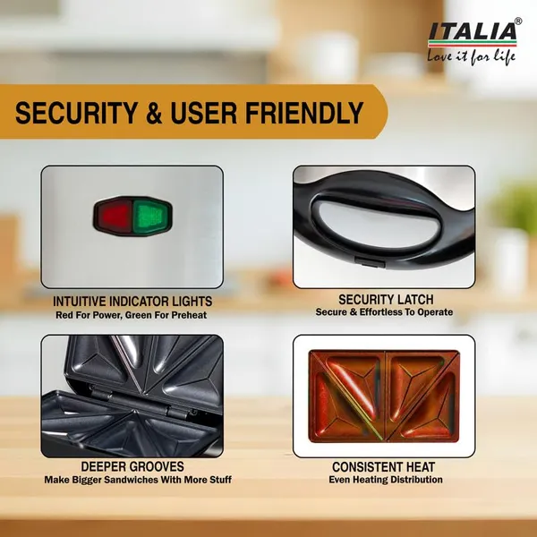 ITALIA_750W_Sandwich_Maker_|_Deep_Fill_Cut_&_Seal_Plates_for_Bigger_Sandwiches_|_Non-Stick_Toaster_with_Cool-Touch_Handle_&_Lock_|_for_Toasties_&_Breakfast