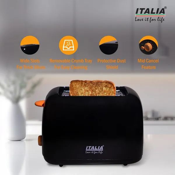 ITALIA_750W_2-Slice_Pop-Up_Toaster_|_6_Browning_Settings_with_Wide_Slots_&_Removable_Crumb_Tray