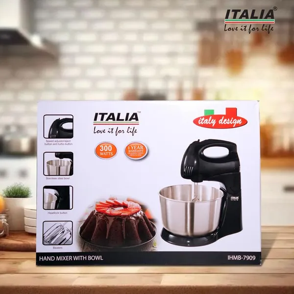 ITALIA_300W_2-in-1_Hand_&_Stand_Mixer_with_Stainless_Steel_Bowl_|_5_Speed_Control_with_Turbo_|_Electric_Mixer_for_Baking_&_Whipping