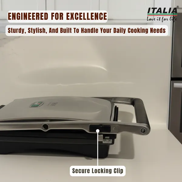 ITALIA_2000W_High-Performance_Grill_Maker_|_Rapid_Heating,_Non-Stick_Plates,_Stainless_Steel_Body,_Safety_Lights,_Cool-Touch_Handle,_Multi-Purpose_Sandwich_&_BBQ_Griller_|_1_Year_Warranty