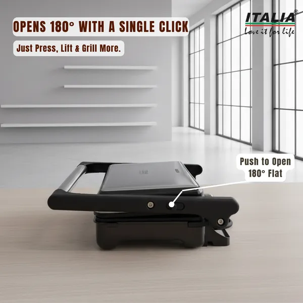 ITALIA_1500W_Jumbo_Grill_Maker_|__Open_Grill,_Non-Stick_Plates,_Fast_Heating,_Automatic_Temperature_Control,_Cool-Touch_Handle,_Multi-Purpose_Sandwich_&_BBQ_Griller_|_1-Year_Warranty