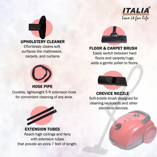 ITALIA_1500W_Canister_Vacuum_Cleaner_|_1.5L_Reusable_Dust_Bag_&_Bag-Full_Indicator_|_Auto_Cord_Rewind_|_for_Deep_Cleaning_of_Home,_Floors_&_Carpets