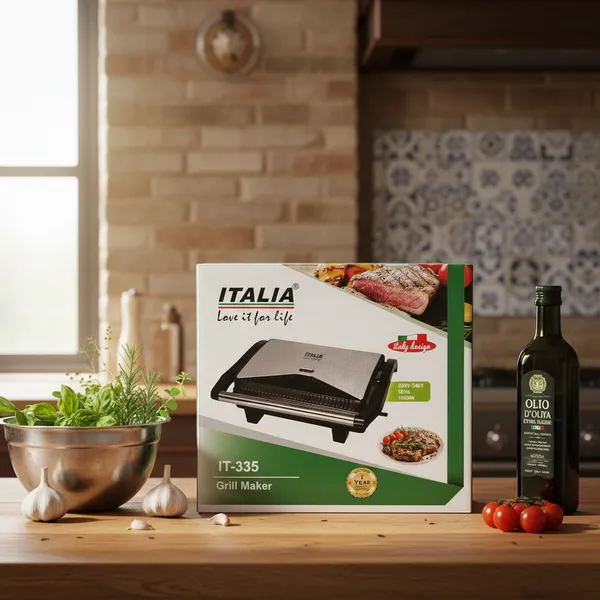 ITALIA_Premium_1000W_Electric_Grill_Sandwich_Maker_|_Non-Stick,_Oil_Drip_Tray_&_Cool_Touch_Handle_|_2-Slice_Panini_Press_|_1-Year_Warranty_|_Black_&_Stainless_Steel