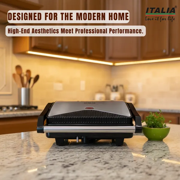 ITALIA_Premium_1000W_Electric_Grill_Sandwich_Maker_|_Non-Stick,_Oil_Drip_Tray_&_Cool_Touch_Handle_|_2-Slice_Panini_Press_|_1-Year_Warranty_|_Black_&_Stainless_Steel