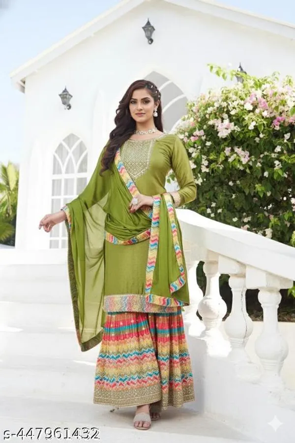 Green_Chinon_Fabrics_Unstitch_Suit_For_Women