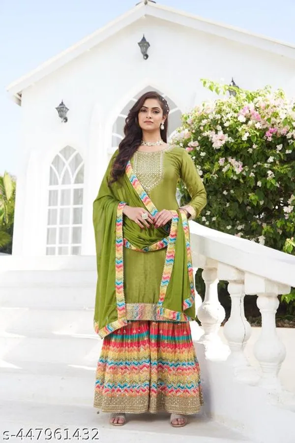 Green_Chinon_Fabrics_Unstitch_Suit_For_Women
