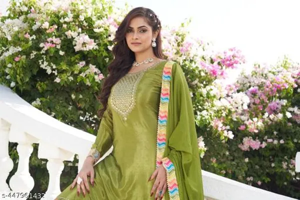 Green_Chinon_Fabrics_Unstitch_Suit_For_Women