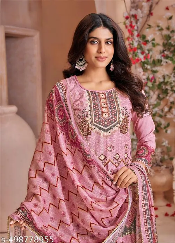 Pink_Chinon_Fabrics_Unstitched_Suit_With_Stitched_Chinon_Gharara_And_Chinon_Dupatta_For_Women