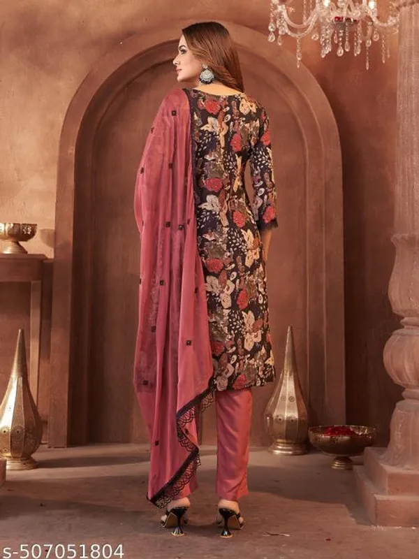 Black_Muslin_Fabric_Unstitched_Suit_With_Muslin_Dupatta_And_Rayon_Bottom_For_Women