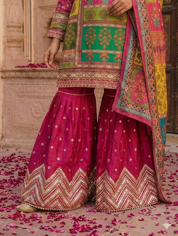 Chinon_Fabric_Semi_Stiched_Suit_With_Chinon_Digital_Print_Mirror_Work_Dupatta_And_Chinon_Garara