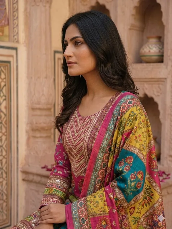 Chinon_Fabric_Semi_Stiched_Suit_With_Chinon_Digital_Print_Mirror_Work_Dupatta_And_Chinon_Garara