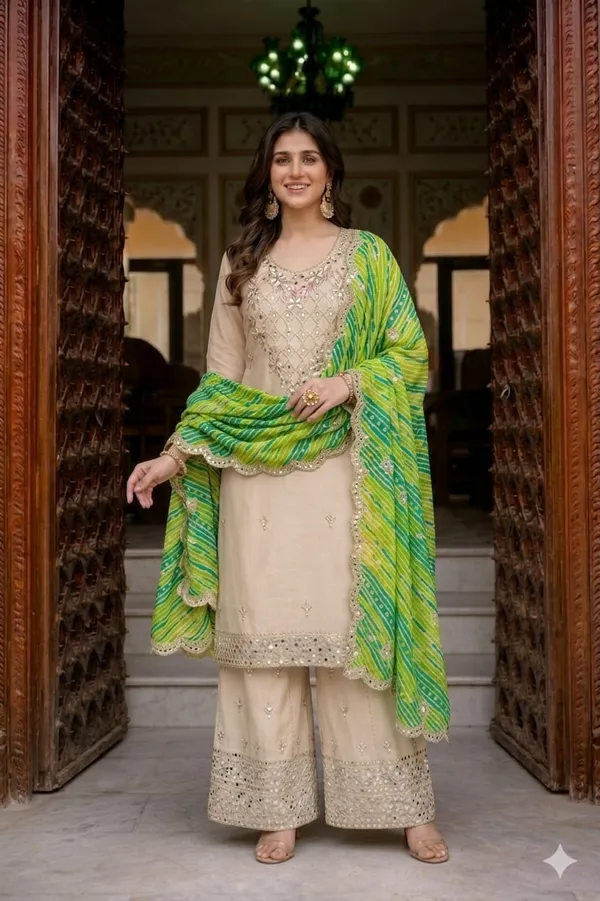 Fendy_Fabric_Semi_Stiched_Suit_With_Fendy_Mirror_Garara_And_Mirror_Dupatta