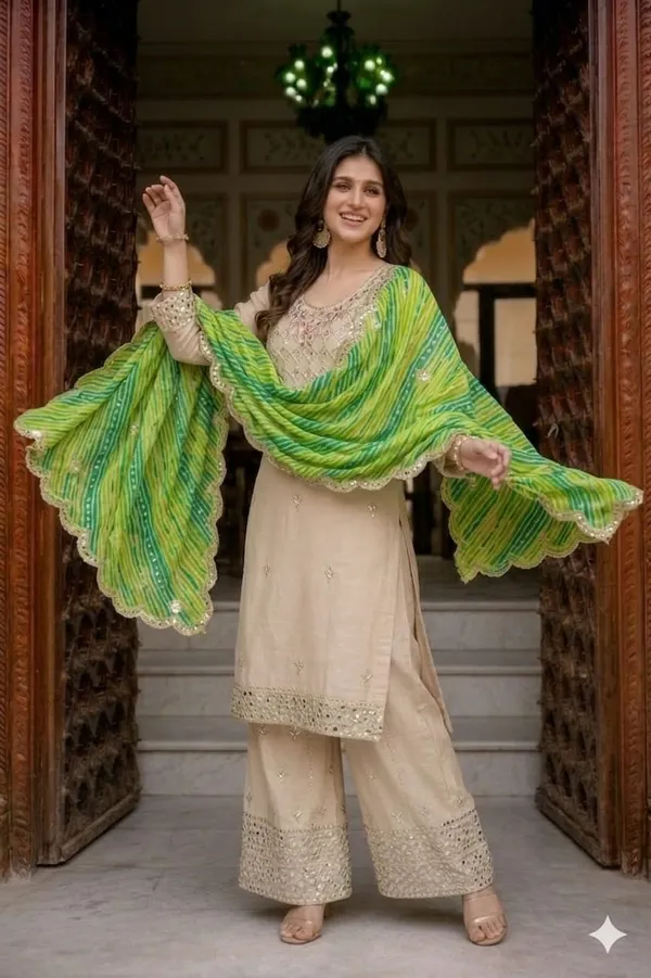 Fendy_Fabric_Semi_Stiched_Suit_With_Fendy_Mirror_Garara_And_Mirror_Dupatta