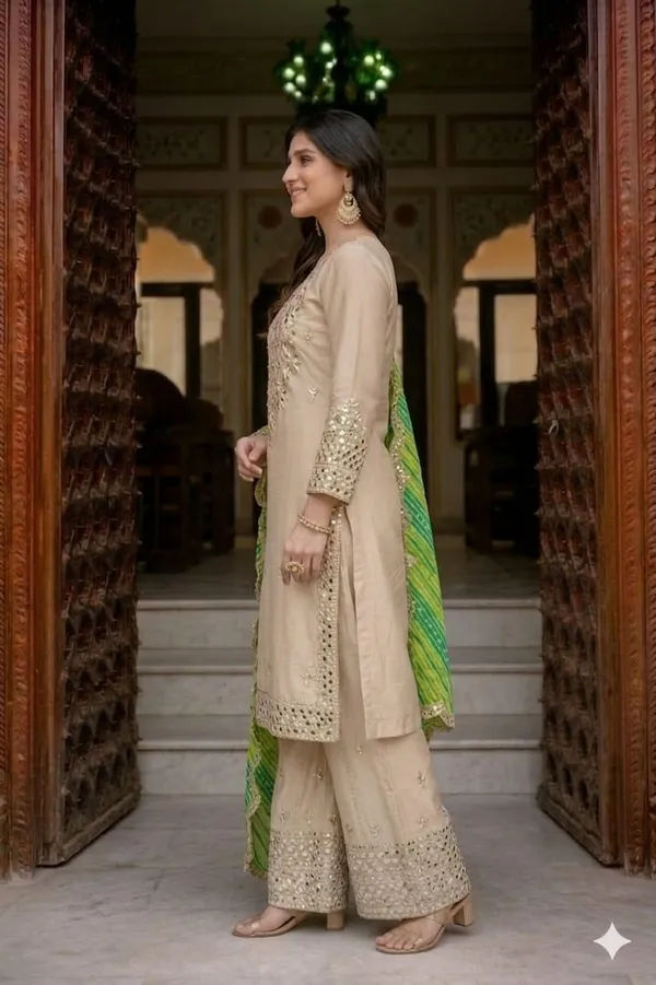Fendy_Fabric_Semi_Stiched_Suit_With_Fendy_Mirror_Garara_And_Mirror_Dupatta