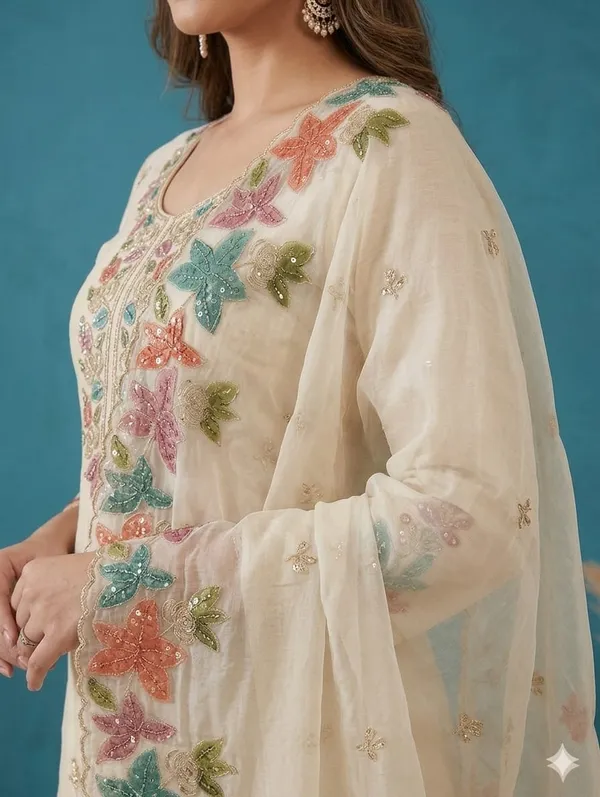 Glass_Roman_Fabric_Unstich_Suit_With_Organza_Dupatta_And_Unstich_Rayon_Bottom