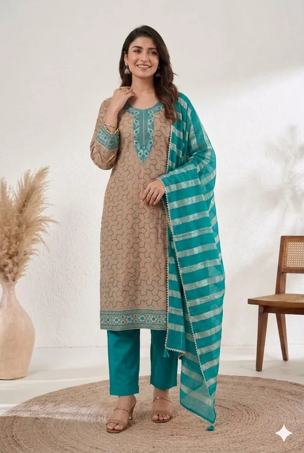 Jaam_Fabric_Unstich_Suit_With_Chanderi_Patta_Dupatta_And_Unstich_Rayon_Bottom