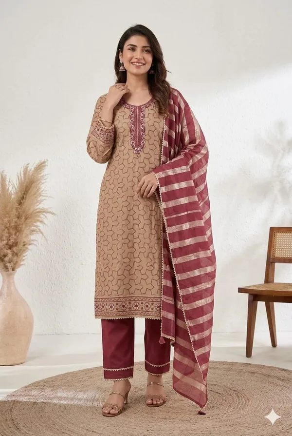 Jaam_Fabric_Unstich_Suit_With_Chanderi_Patta_Dupatta_And_Unstich_Rayon_Bottom