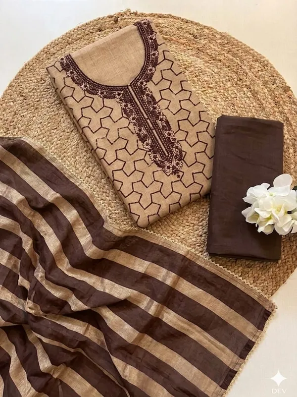 Jaam_Fabric_Unstich_Suit_With_Chanderi_Patta_Dupatta_And_Unstich_Rayon_Bottom