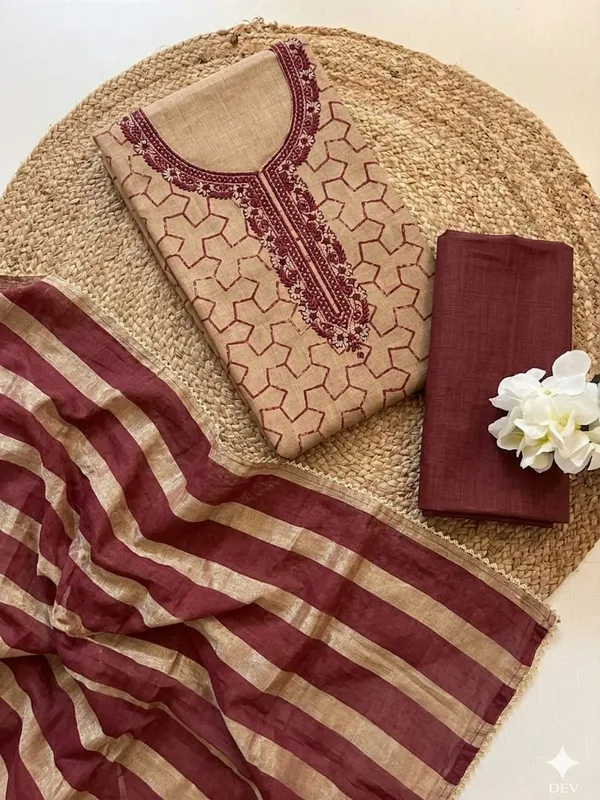 Jaam_Fabric_Unstich_Suit_With_Chanderi_Patta_Dupatta_And_Unstich_Rayon_Bottom